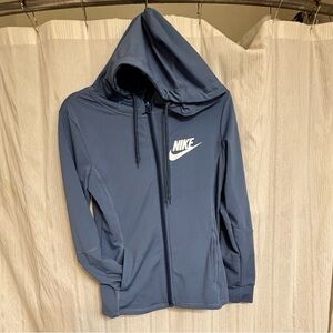 Nike medium Ladies 
Soft shell front zip with long sleeve and hoodie.